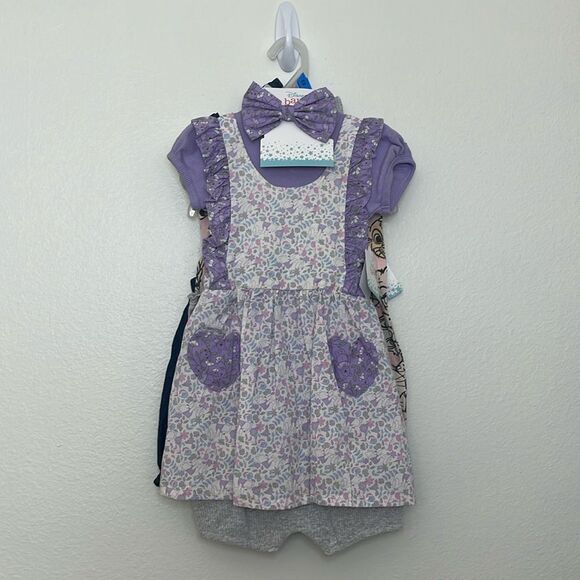 Disney Baby Pinafore Dresses x2 Rompers x1 Winnie the Pooh, Pluto, 101 Dalmatian - Picture 3 of 16